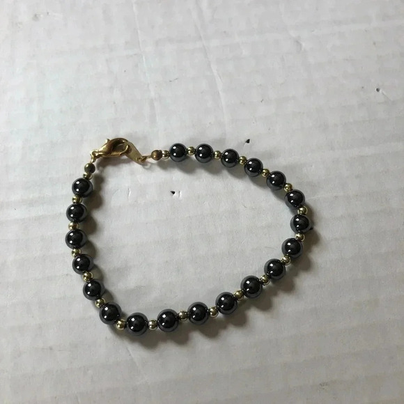 Vintage  Metallic Beaded Bracelet - Picture 2 of 10